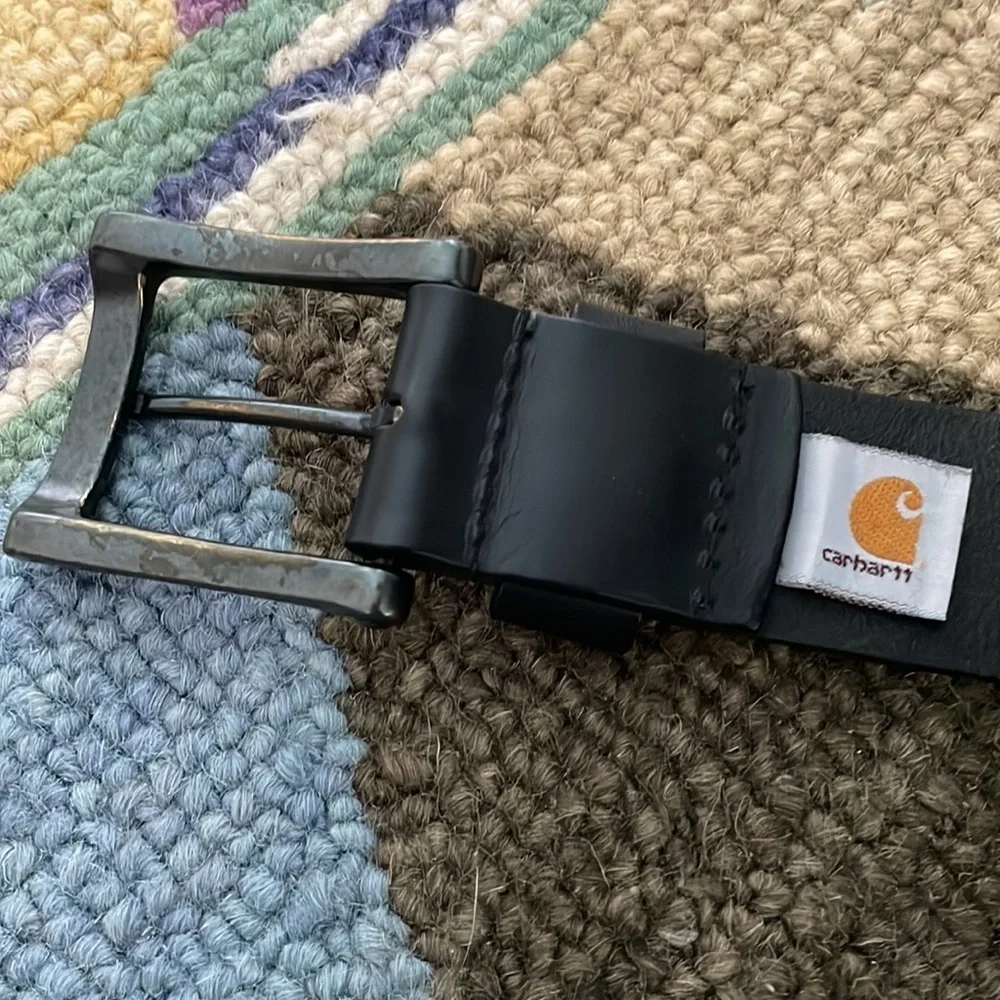 CARHARTT Black Leather Belt‎
